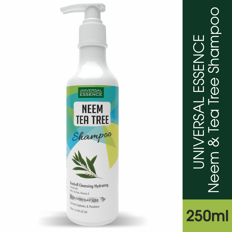 Neem & Tea Tree Shampoo With Vitamin E, Anti Dandruff Shampoo for Hair Fall Control, Sulphate & Paraben Free 250 ml